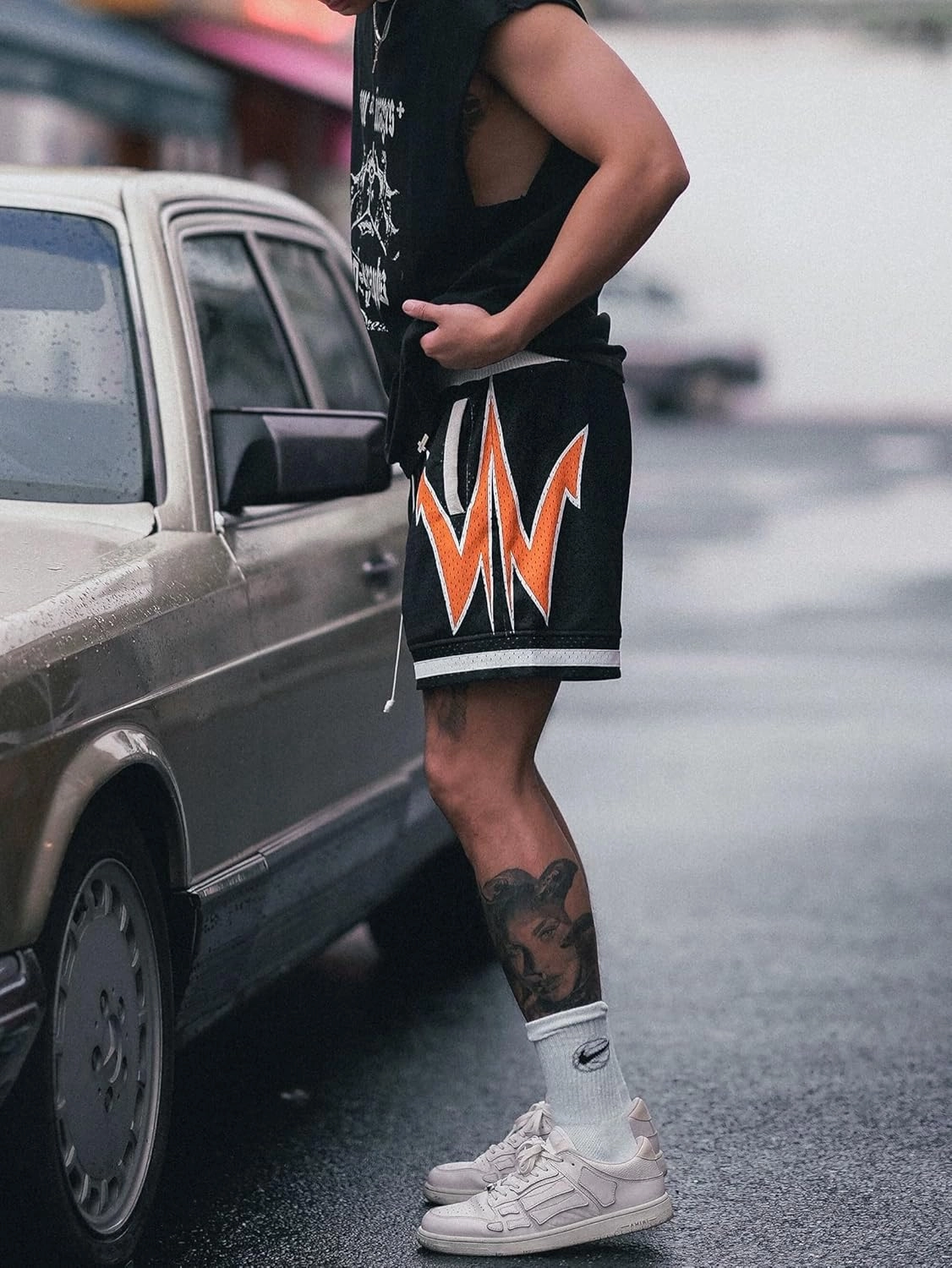 BOOMLEMON Mens Graphic Print Mesh Shorts Casual Retro Cool Running Shorts Summer Streetwear Basketball Short Pants