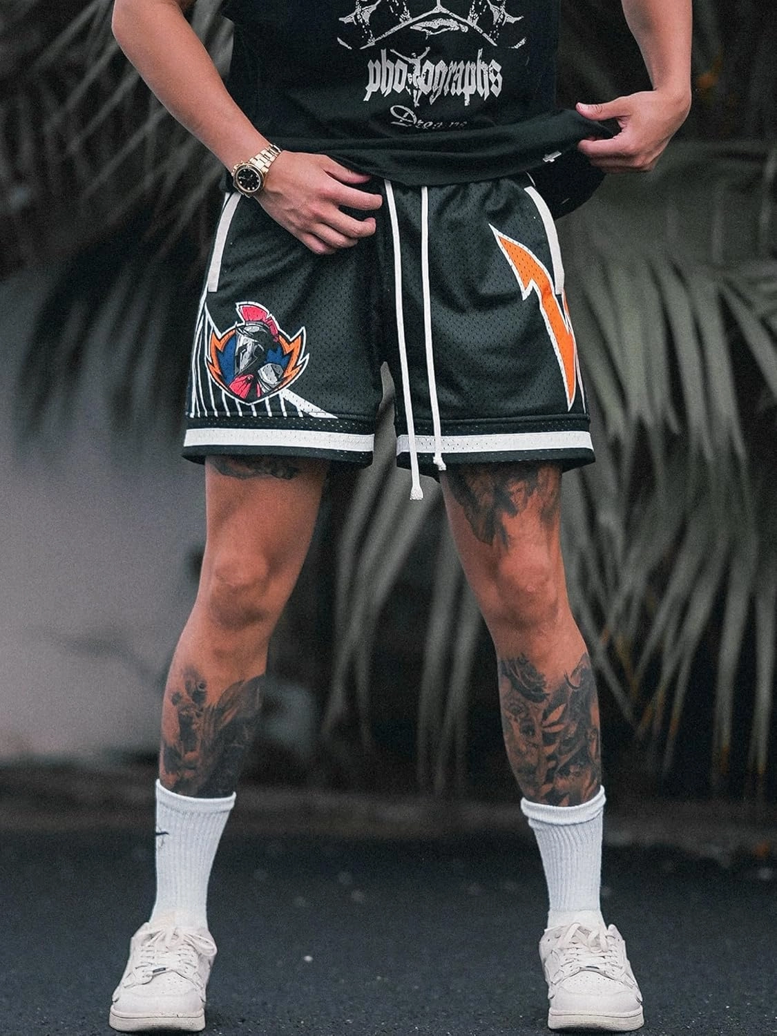 BOOMLEMON Mens Graphic Print Mesh Shorts Casual Retro Cool Running Shorts Summer Streetwear Basketball Short Pants