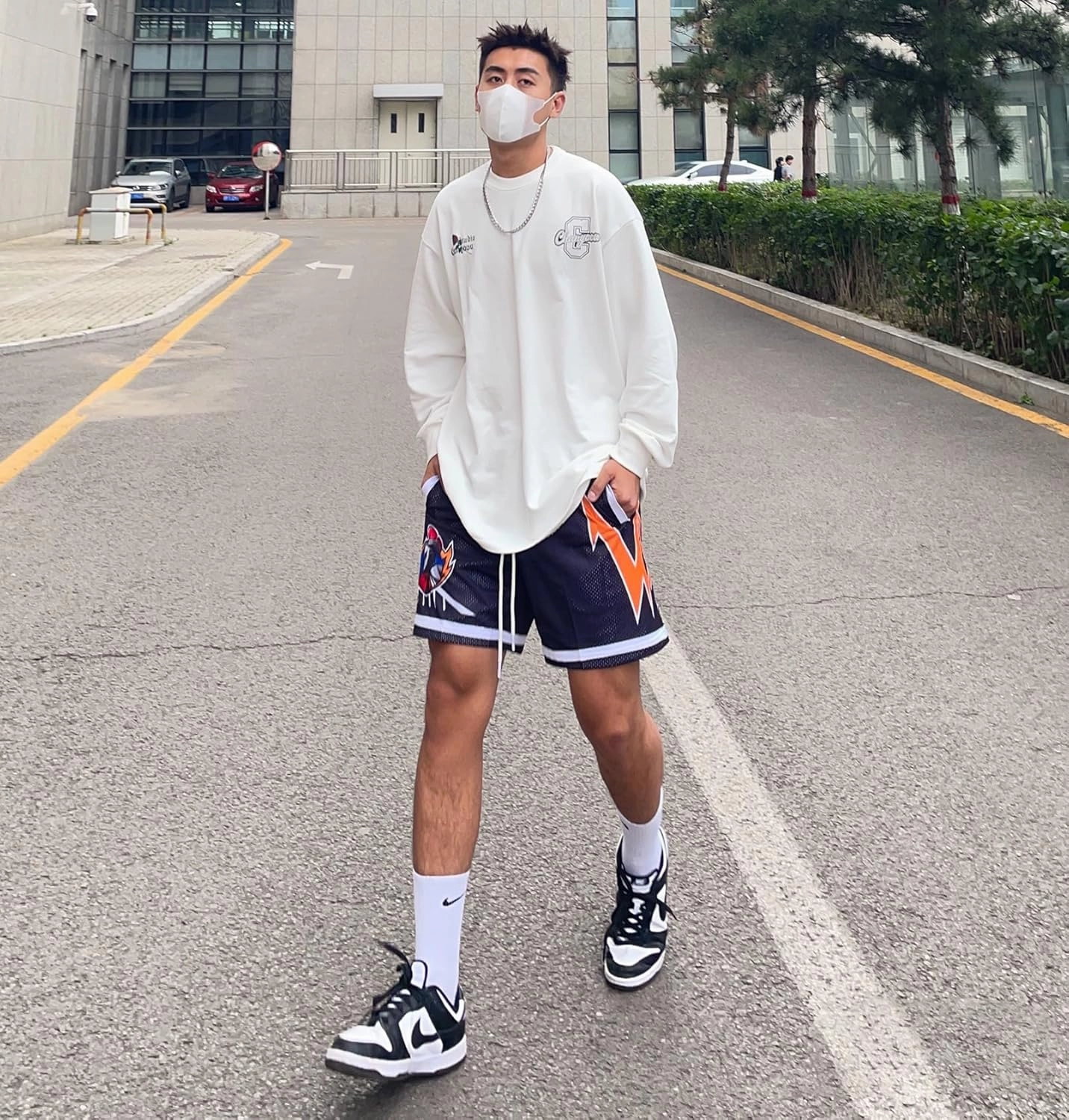 BOOMLEMON Mens Graphic Print Mesh Shorts Casual Retro Cool Running Shorts Summer Streetwear Basketball Short Pants