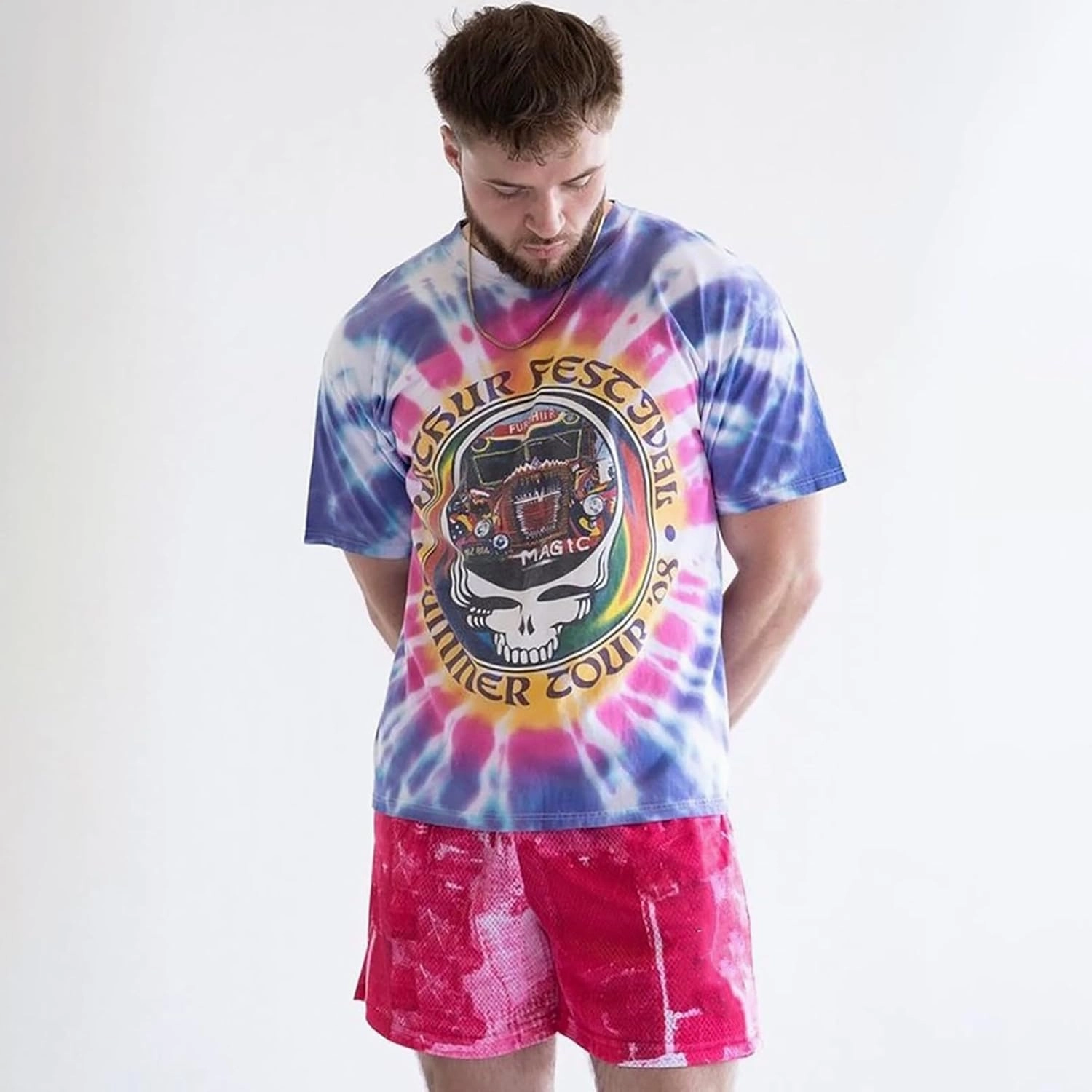 BOOMLEMON Mens Mesh Graphic Print Shorts Casual Workout Cool Shorts Gym Basketball Running Short Pants