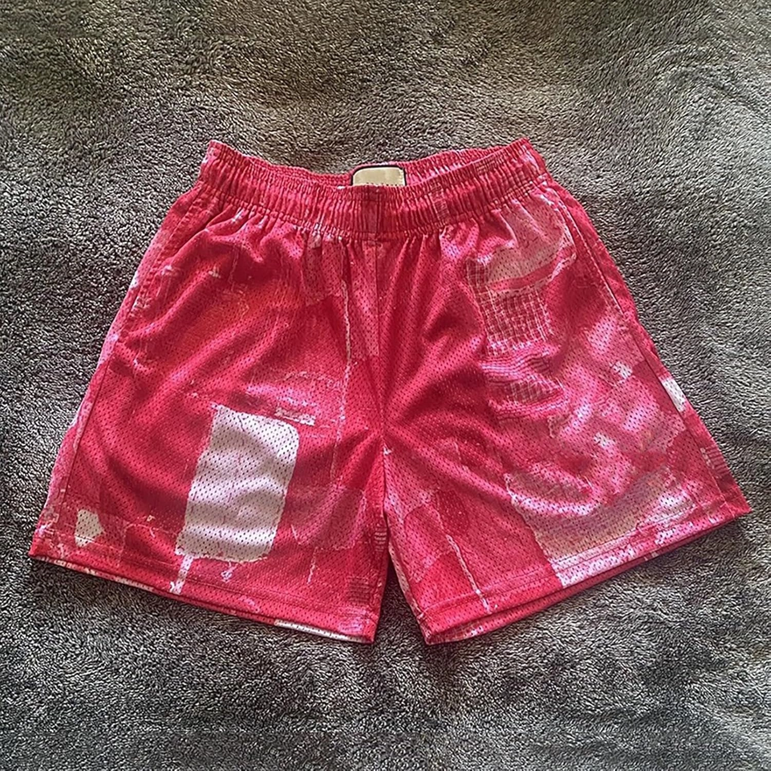 BOOMLEMON Mens Mesh Graphic Print Shorts Casual Workout Cool Shorts Gym Basketball Running Short Pants