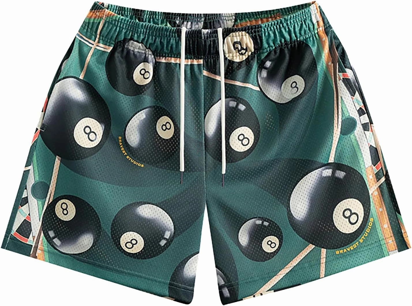 BOOMLEMON Mens Mesh Graphic Print Shorts Summer Basketball Running Shorts Retro Casual Cool Streetwear Short Pants