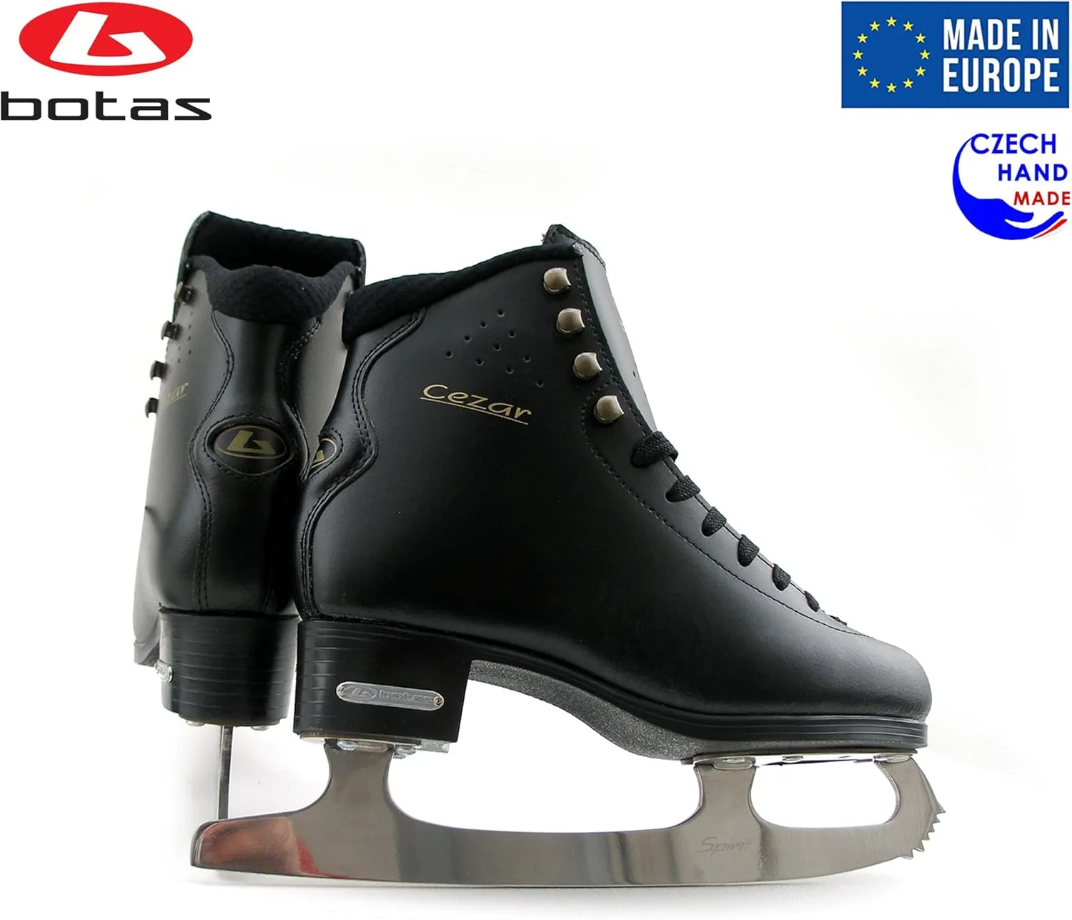 Botas - Model: Cindy/CEZAR/Made in Europe (Czech Republic) / Ice Skates/Women, Girls, Men, Boys, Kids/Leather/Stretchy Cuff/Spirit Blades