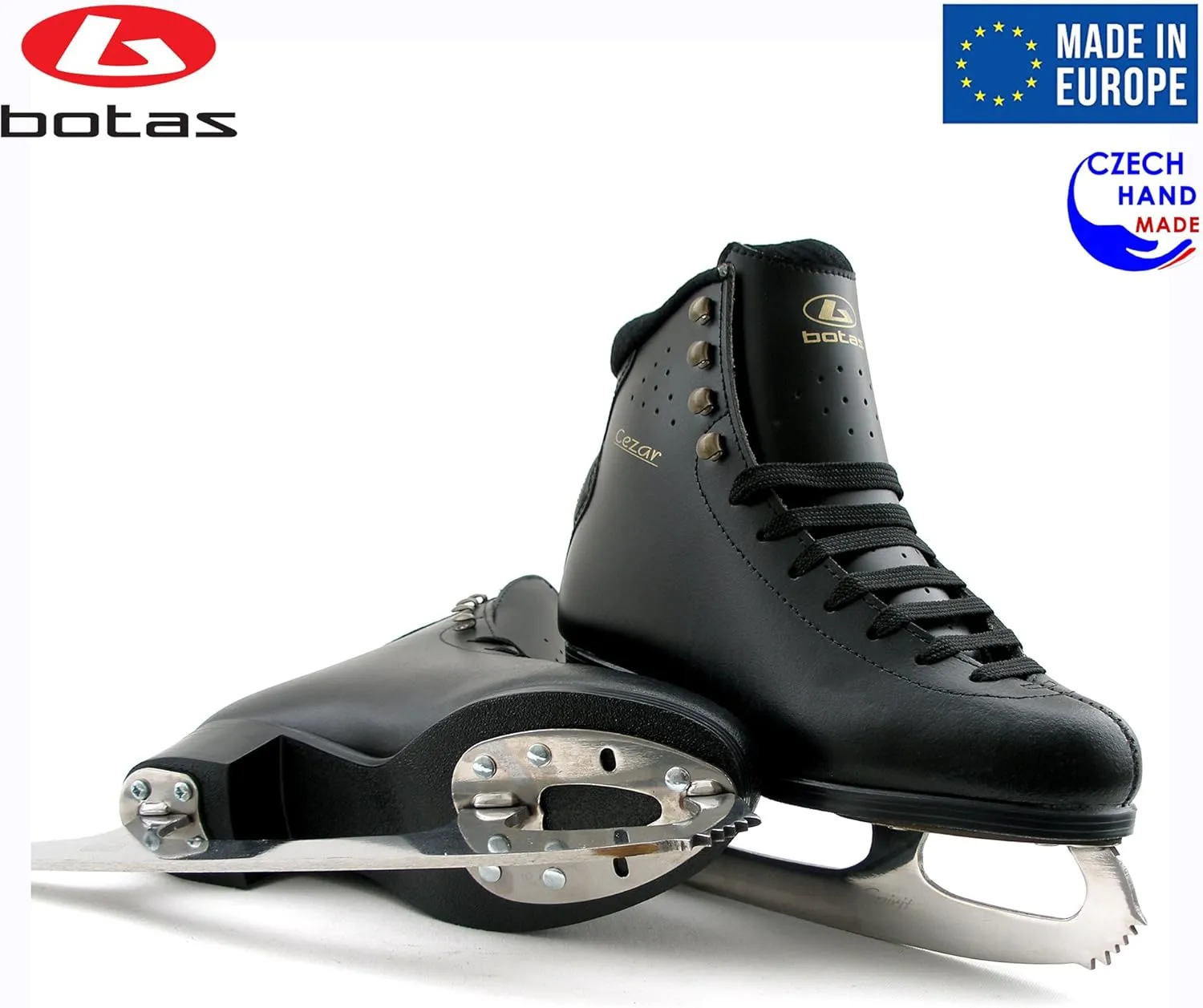 Botas - Model: Cindy/CEZAR/Made in Europe (Czech Republic) / Ice Skates/Women, Girls, Men, Boys, Kids/Leather/Stretchy Cuff/Spirit Blades