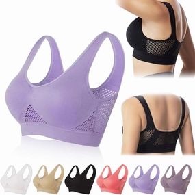 Breathable Cool Liftup Air Bra 2025 Upgrade Wireless Mesh Sport Bras for Women, Soft Anti Sagging Comfortable Bras