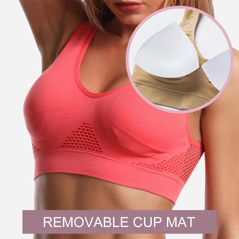 Breathable Cool Liftup Air Bra 2025 Upgrade Wireless Mesh Sport Bras for Women, Soft Anti Sagging Comfortable Bras