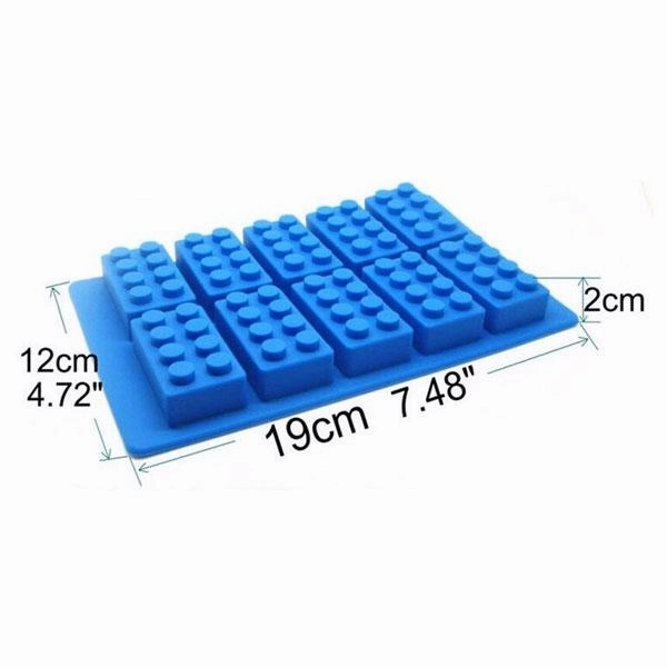 Brick Pattern Silicone Ice Cube Jelly Tray Maker Chocolate Mold Blue