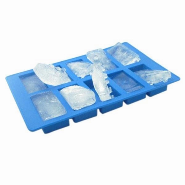 Brick Pattern Silicone Ice Cube Jelly Tray Maker Chocolate Mold Blue
