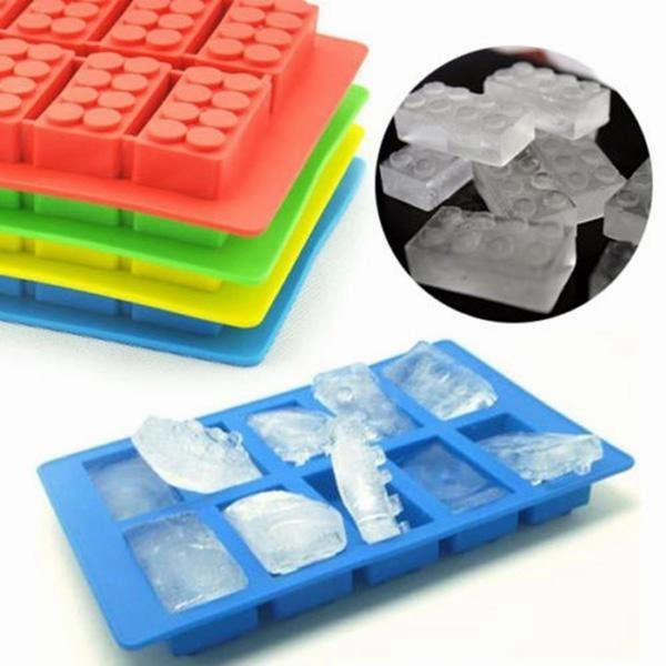Brick Pattern Silicone Ice Cube Jelly Tray Maker Chocolate Mold Blue