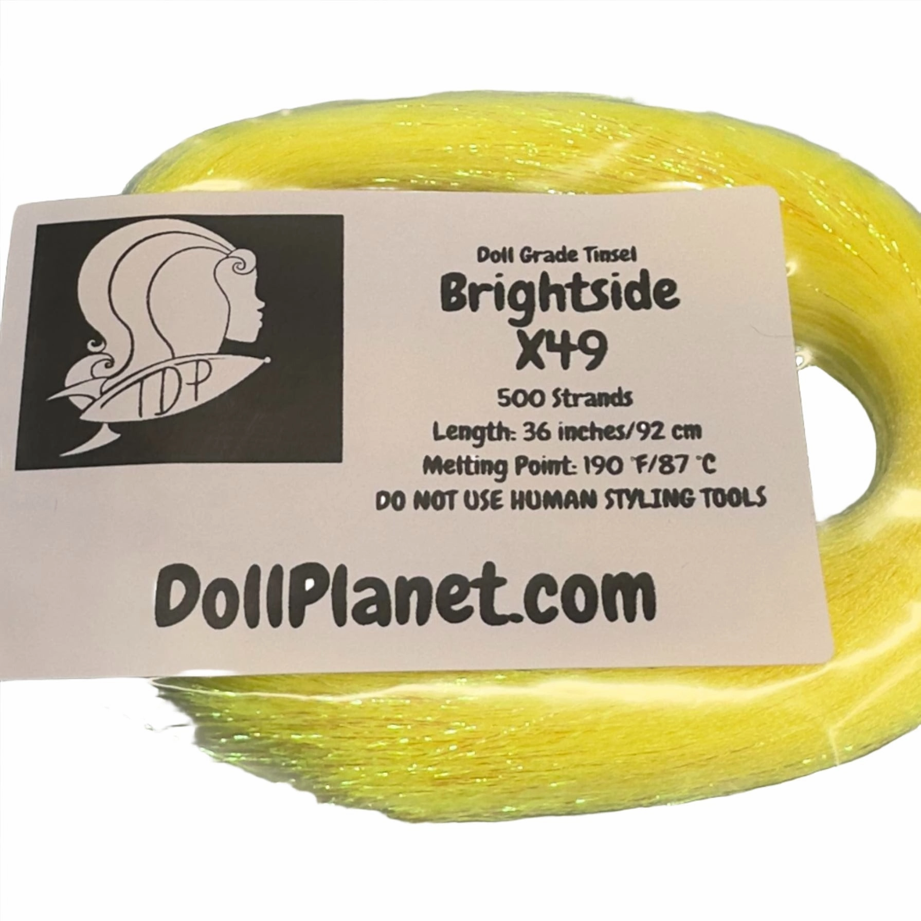 Brightside X49 Yellow Doll Grade Tinsel Shiny Doll Hair
