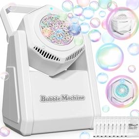 Bubble Machine for Kids Toddlers Parties, Automatic Bubble Blower Machine, Bubble Toys 20000  Bubbles/Min, Battery Operated Portable 90° Bubble Maker, Outdoor Toys for Summer Birthday Wedding