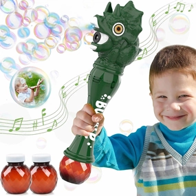 Bubble Wand Toys for Kid 3-8 Years Old Boys: Dinosaur Bubble Wand Bubbles Machine Bubble Blower for Toddlers 1-3 Dinosaur Toys for Kids 3-5 Outdoor Toy Gift for 3 4 5 6 7 8 Years Old Boy, Green