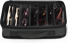Bukere Sunglasses Organizer Case for Multiple Pairs, 7-12 Slots Adjustable Glasses Box Women Men, Travel Eyeglasses Storage