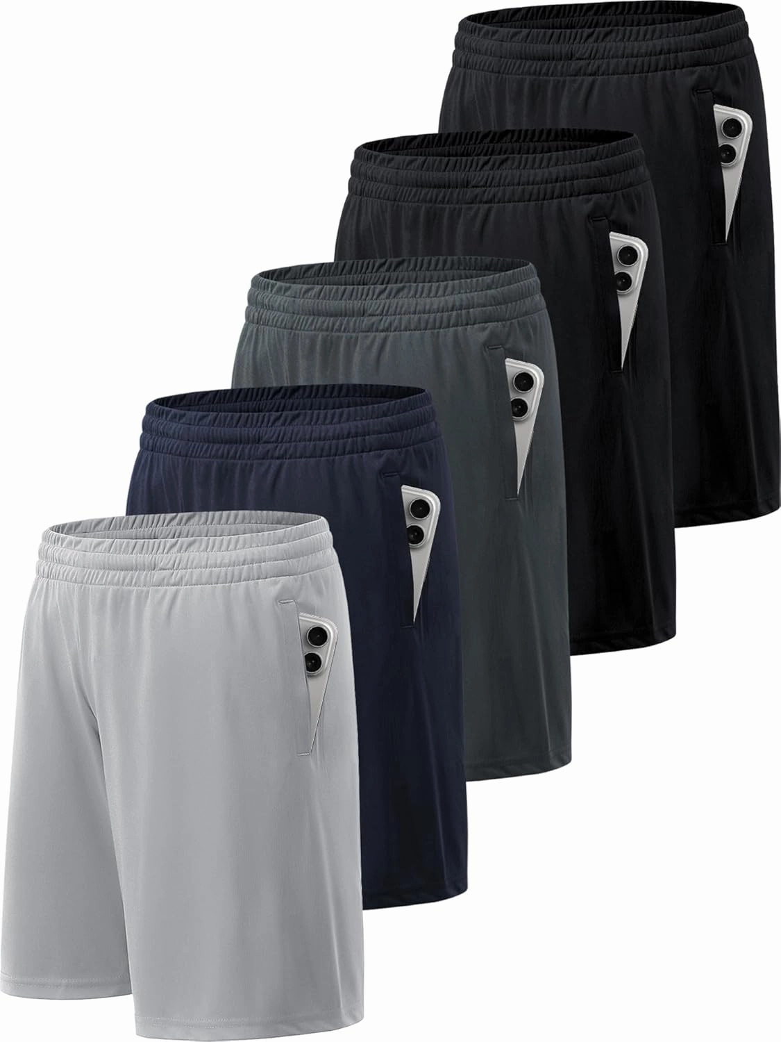 BVNSOZ Men's Athletic Shorts with Pockets and Elastic Waistband Quick Dry Workout Shorts for Men