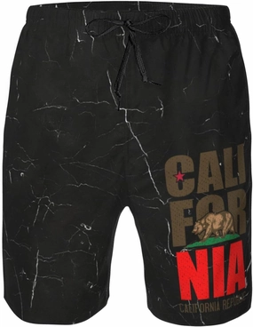 California Republic Nature Men's Workout Running Shorts Lightweight Shorts with Pockets Quick Dry Breathable -