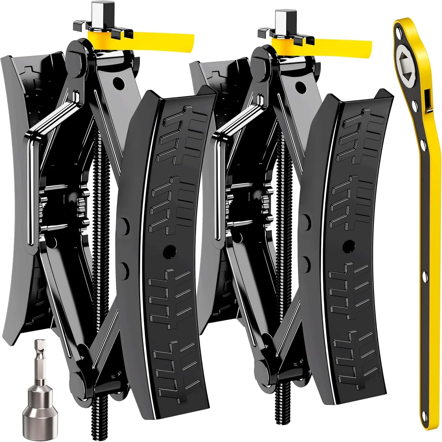 Camper Wheel Chock Stabilizer 2 Sets, Upgraded Side Grain Heavy Duty X-Shaped Stabilizer Wheel Chock RV Travel Trailer Accessories Anti-Move Anti Rust Coating Tire Chalks
