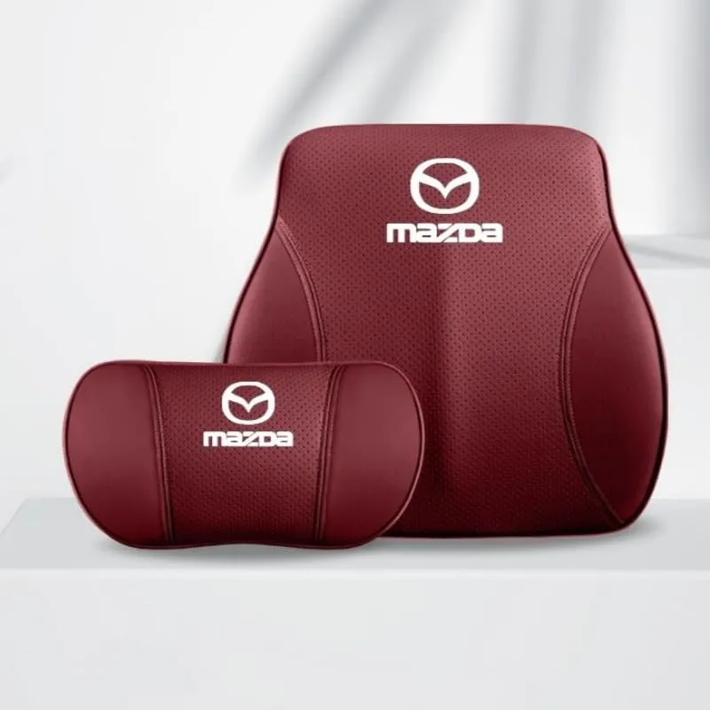 Car Headrest Lumbar Support Cushion for Mazda Biante 2008-2018, Car Lumbar Support Pillow and Car Neck Pillow Kit, Driver Seat Backrest, Seat Covers Accessories,B