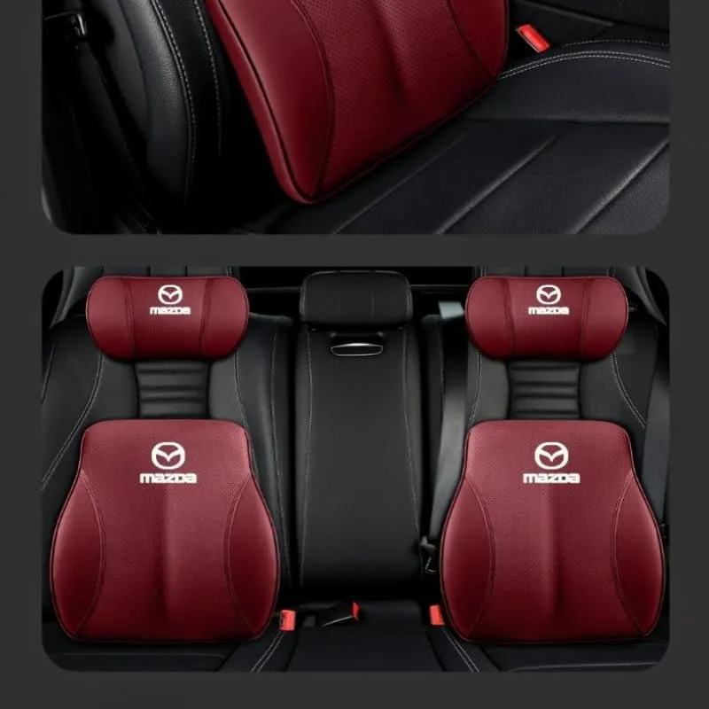 Car Headrest Lumbar Support Cushion for Mazda Biante 2008-2018, Car Lumbar Support Pillow and Car Neck Pillow Kit, Driver Seat Backrest, Seat Covers Accessories,B