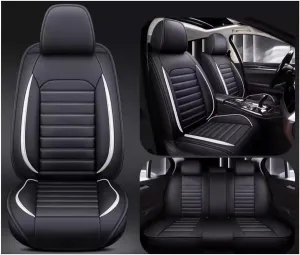 Car Seat Covers Full Set for Ligier JS50 2000-2024 2025, Universal Leather Car Seat Cover Waterproof Custom Automotive Seat Covers Protector(White)