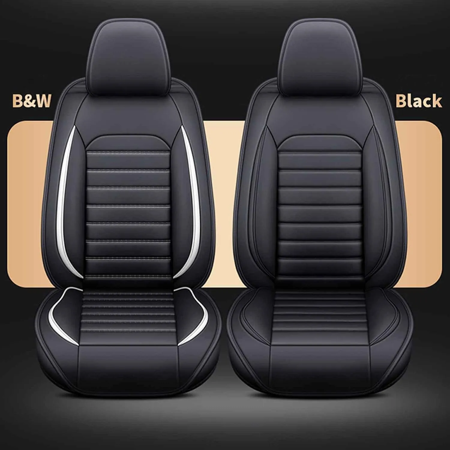 Car Seat Covers Full Set for Ligier JS50 2000-2024 2025, Universal Leather Car Seat Cover Waterproof Custom Automotive Seat Covers Protector(White)