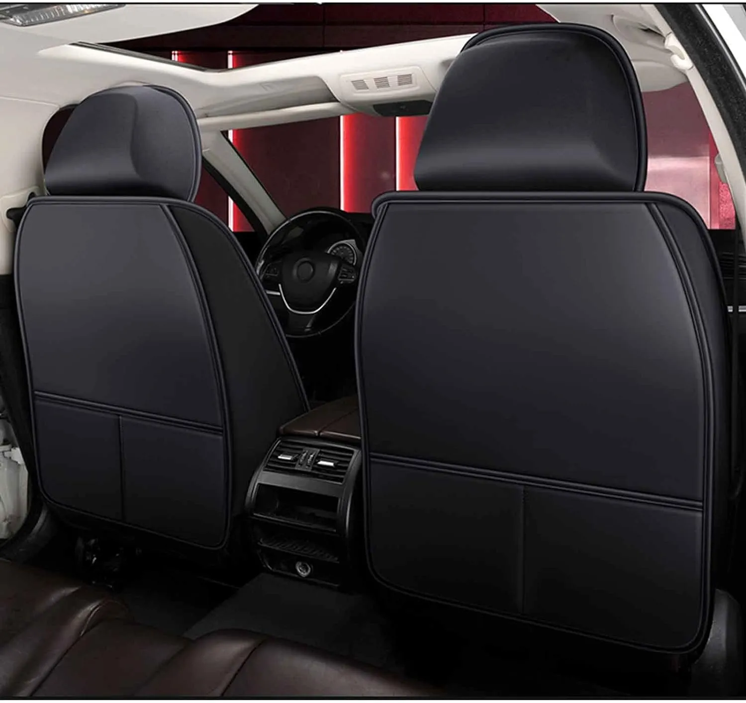 Car Seat Covers Full Set for Ligier JS50 2000-2024 2025, Universal Leather Car Seat Cover Waterproof Custom Automotive Seat Covers Protector(White)