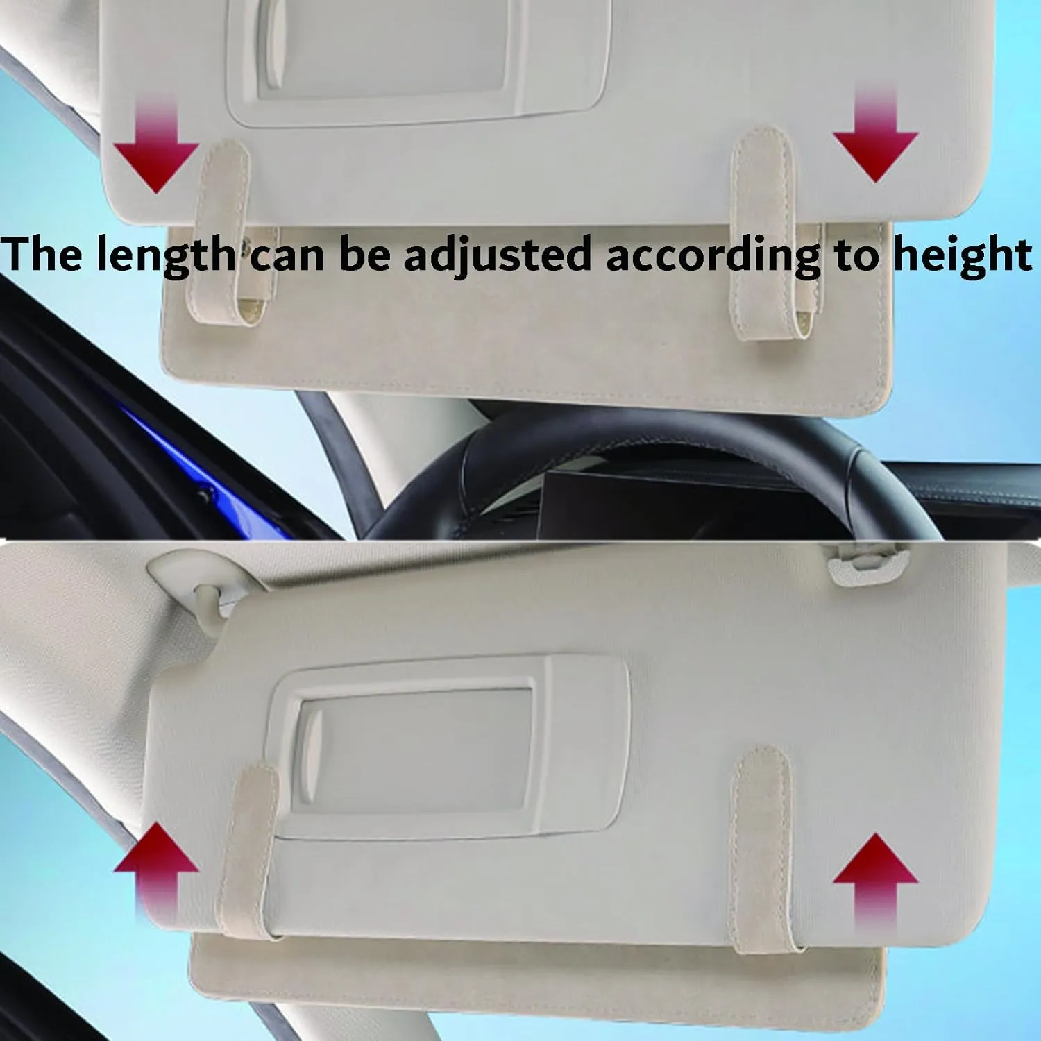 Car Sun Visor Extender for Audi A3 allstreet 8Y Facelift 2024 - UV Protection Anti-Glare Sun Blocker,Adjustable Stable Car Sun Visor Extension Clip,Beige-with Storage Bag