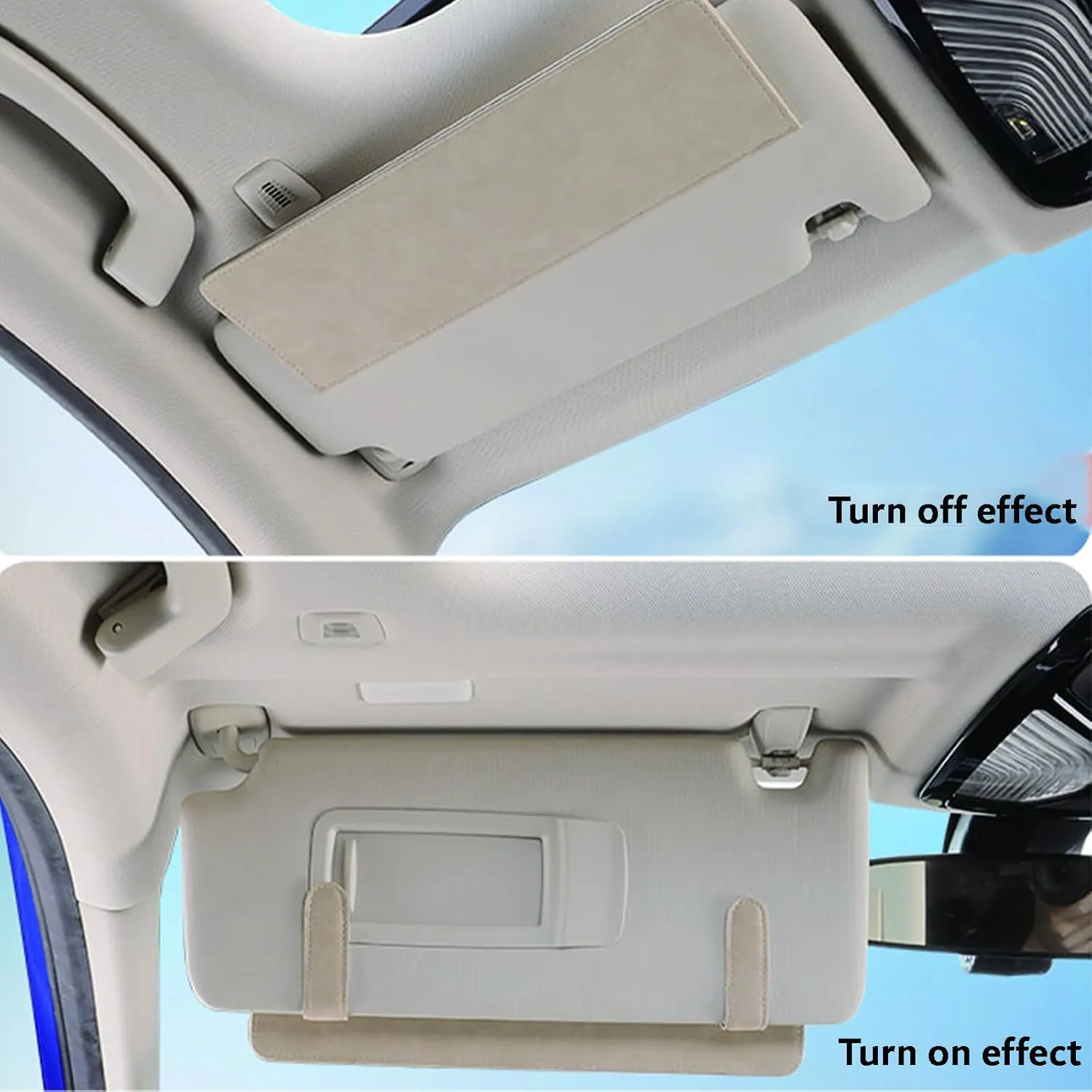 Car Sun Visor Extender for Audi A3 allstreet 8Y Facelift 2024 - UV Protection Anti-Glare Sun Blocker,Adjustable Stable Car Sun Visor Extension Clip,Beige-with Storage Bag