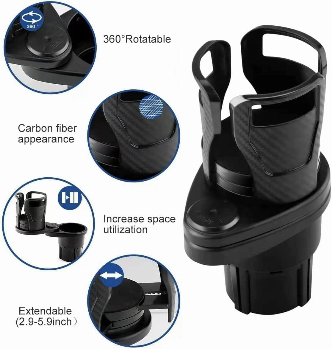 Car Expander Dual Cup Holder - Multifunctional Water Cup Holder Mount Stand