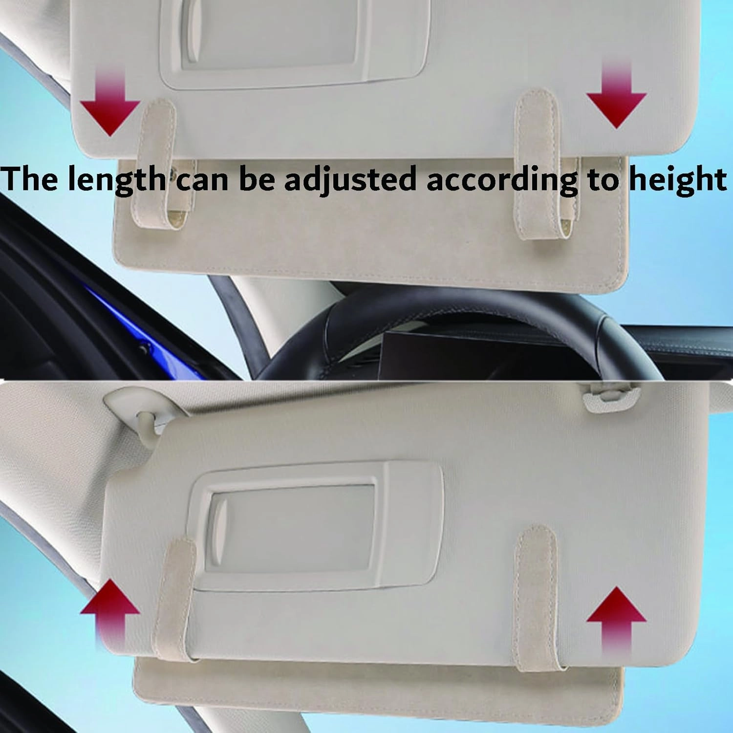 Car Sun Visor Extender for Audi Q7 4M 2nd Facelift SUV 5-7 Seats 2024- UV Protection Anti-Glare Sun Blocker,Adjustable Stable Car Sun Visor Extension Clip,Black-with Storage Bag