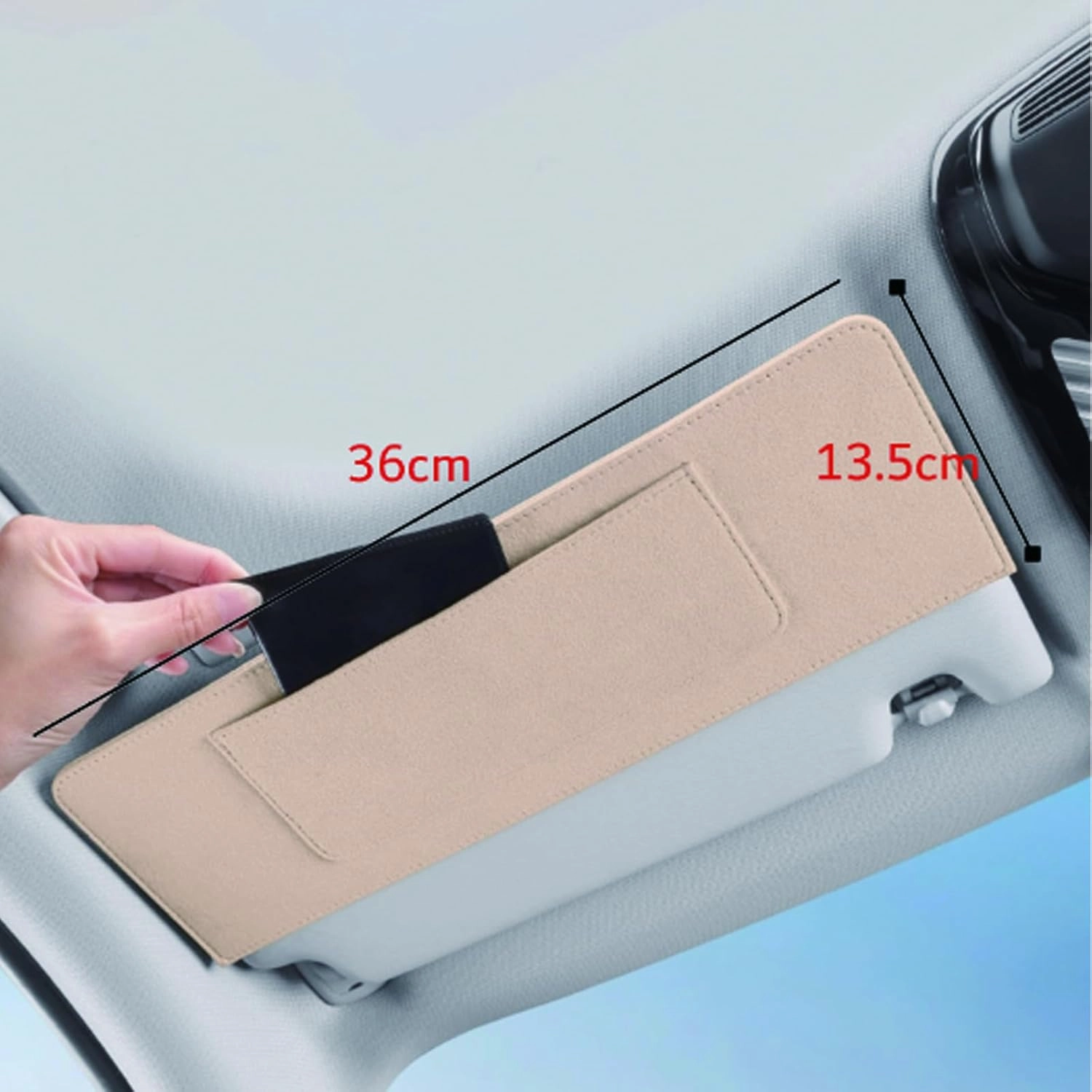 Car Sun Visor Extender for Mercedes-Benz B-Class Sports Tourer W247 Facelift Hatchback 2023- UV Protection Anti-Glare Sun Blocker,Adjustable Stable Car Sun Visor,Beige-with Storage Bag
