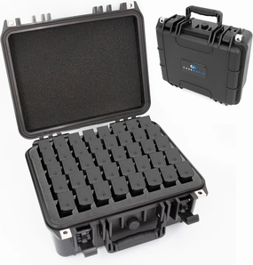 CASEMATIX 40 Pistol Magazine Storage Case - TSA Approved Waterproof Gun Magazine Storage for 40 9mm Magazines and Pistol Clips - Ultra Durable Ammo Storage with Reinforced Padlock Holes