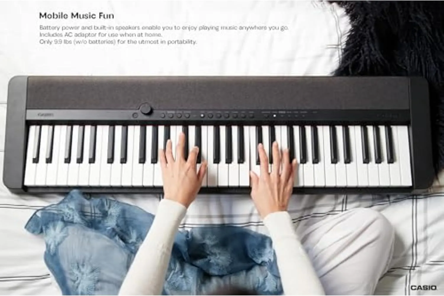 Casio Casiotone CT-S1 – 61-Key Touch-Sensitive Retro Keyboard | Sleek, Portable Design for Beginners to Pros | Stereo Grand Piano   60 AiX Tones | USB-MIDI Connectivity | Black