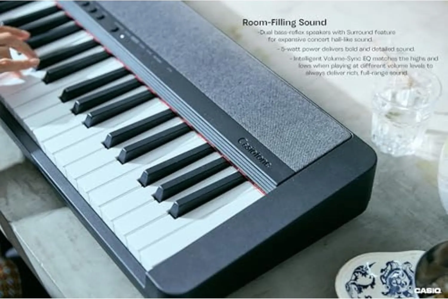 Casio Casiotone CT-S1 – 61-Key Touch-Sensitive Retro Keyboard | Sleek, Portable Design for Beginners to Pros | Stereo Grand Piano   60 AiX Tones | USB-MIDI Connectivity | Black
