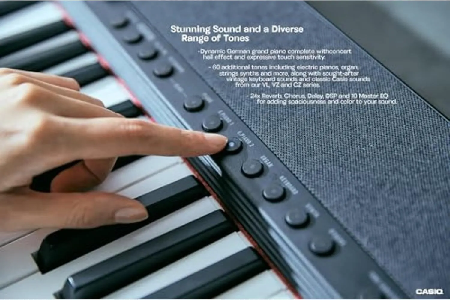 Casio Casiotone CT-S1 – 61-Key Touch-Sensitive Retro Keyboard | Sleek, Portable Design for Beginners to Pros | Stereo Grand Piano   60 AiX Tones | USB-MIDI Connectivity | Black