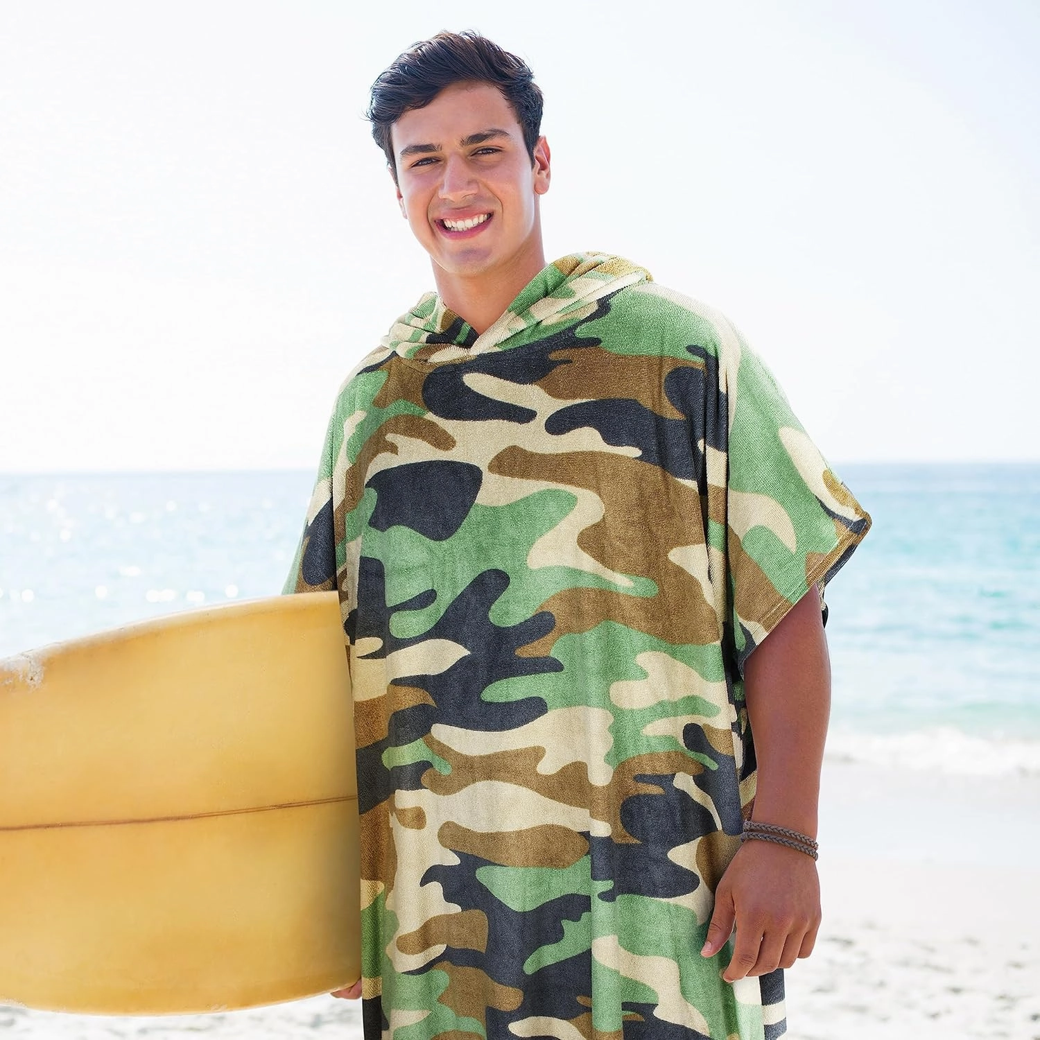 Catalonia Absorbent Surf Poncho Men Women, Quick Dry Towel Changing Poncho, Hooded Towel Poncho Adult, Changing Robe for Beach Surfing Swimming