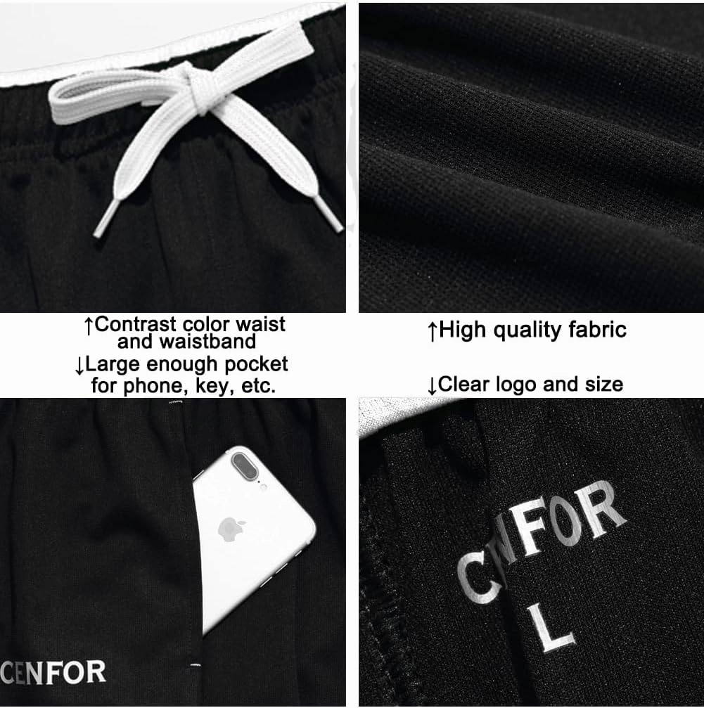 CENFOR Men's Sweatpants with Pockets Open Bottom Workout Pants, for Athletic, Jogging, Training, Casual