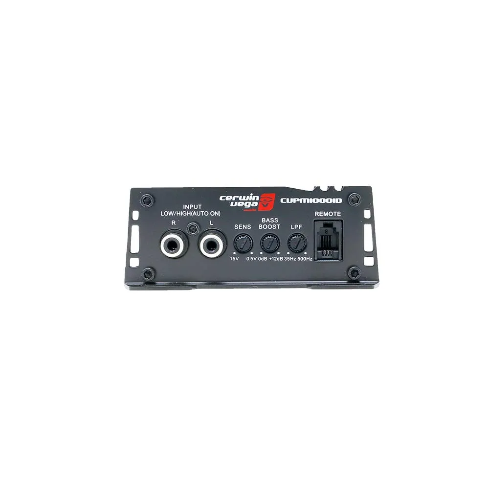 Cerwin Vega CVPM1000.1D Mini-Series Mono Block Class-D Car Amplifier – 500W RMS, Vega Bass Boost, High-Efficiency, Compact Size