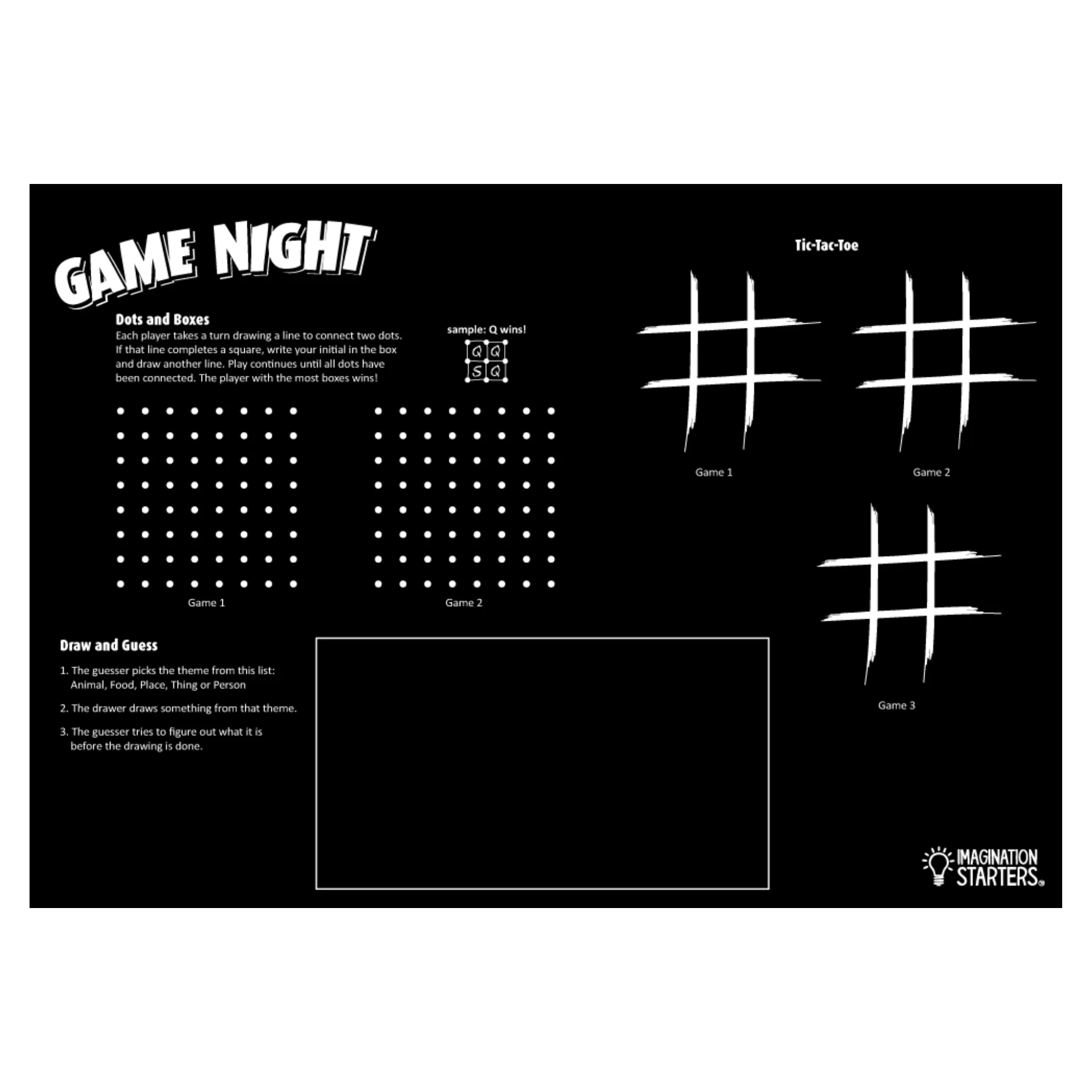 Chalkboard Action Placemat - Set of 4
