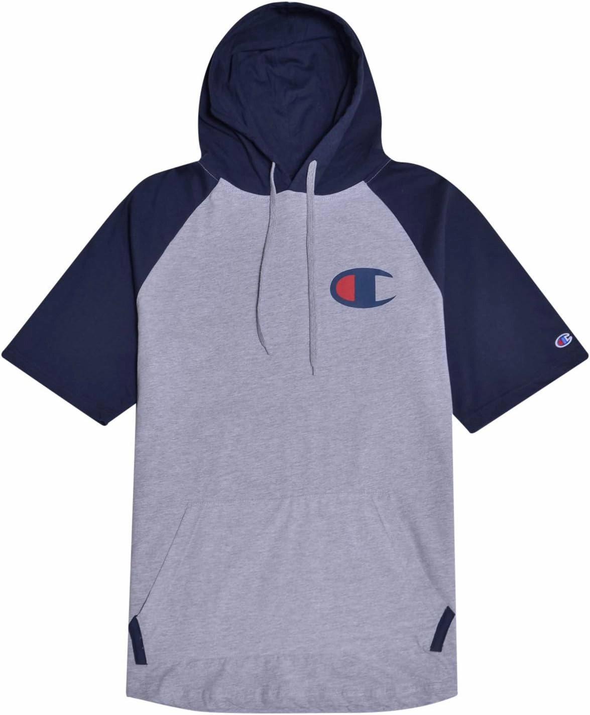 Champion Mens Short Sleeve Hoodie Big and Tall - Raglan Hoodie With Pockets