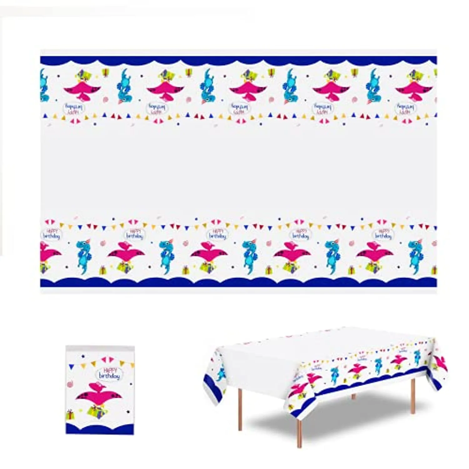 Chooling Dinosaur Birthday Party Supplies Set for Daughter Son- Dinosaur Themed Party for Birthday Decoration-Disposable Paper Plates, Tableware,Cups, Napkins, Plastic Table Cloth, Banner Serves 16 Guests
