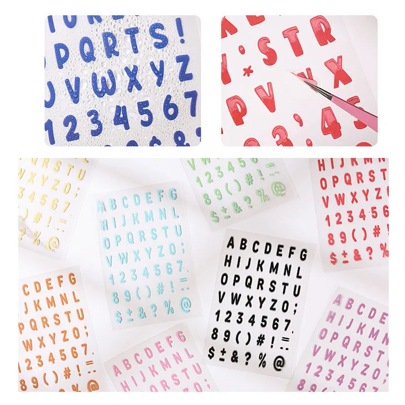 CHZM605 - sticker rainbow alphabet series creative English film hand curtain pet material sticker 8 into