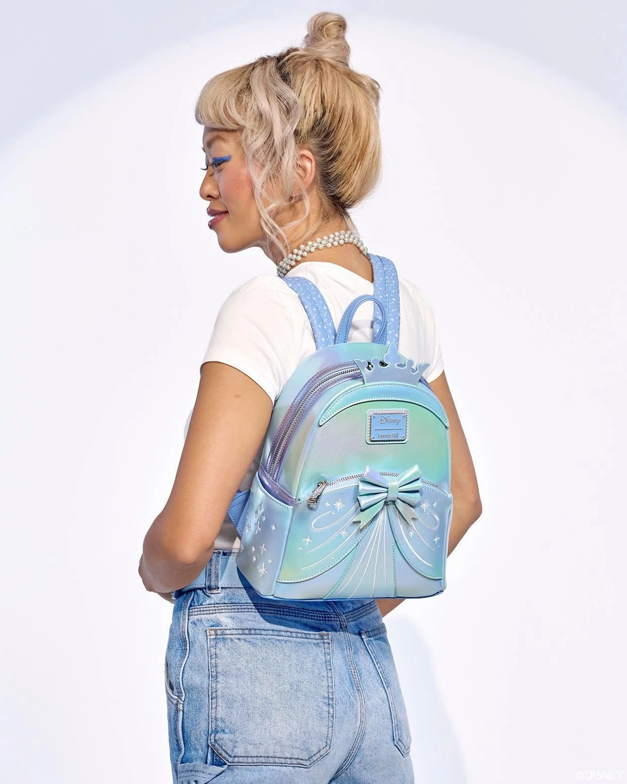 Cinderella Exclusive 75th Anniversary Shiny Series Iridescent Cosplay Mini Backpack