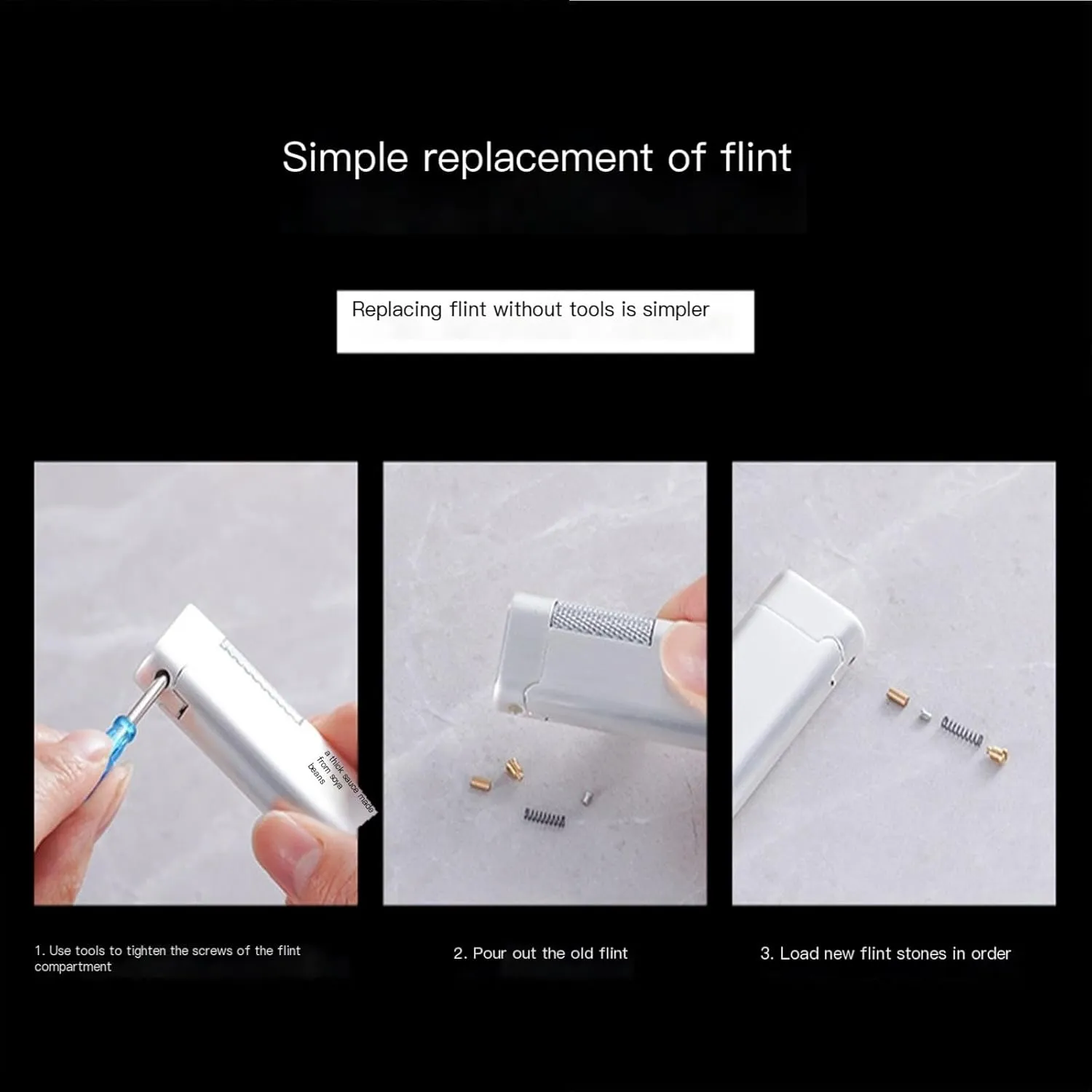 Classic Soft Flame Flint Wheel Butane Gas Refillable Lighter with Adjustable Flame Control(C)