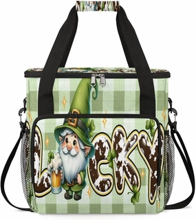 Coffee Maker Carring Bag St. Patrick's Day Cute Travel Carrying Storage Tote Bag Compatible with Keurig K-Mini or K-Mini Plus Portable Single Serve Coffee Brewer Case with Pockets for K-cup Pods