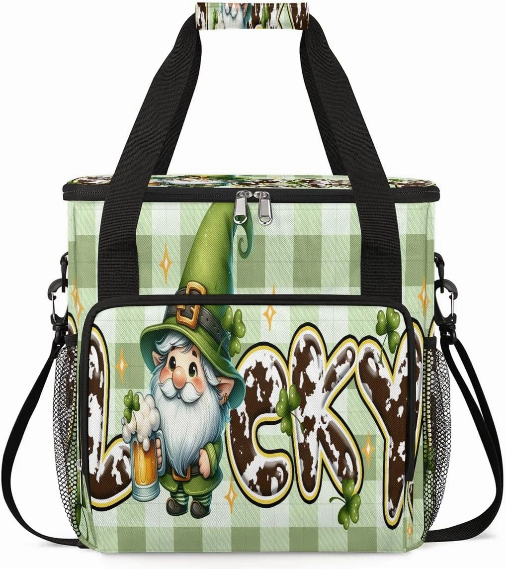 Coffee Maker Carring Bag St. Patrick's Day Cute Travel Carrying Storage Tote Bag Compatible with Keurig K-Mini or K-Mini Plus Portable Single Serve Coffee Brewer Case with Pockets for K-cup Pods