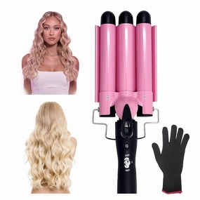 Coidak 3 Barrel Curling Iron, Waver Iron Adjustable 25mm Hair for Long or Short Heat Up Quickly Last Wand Women