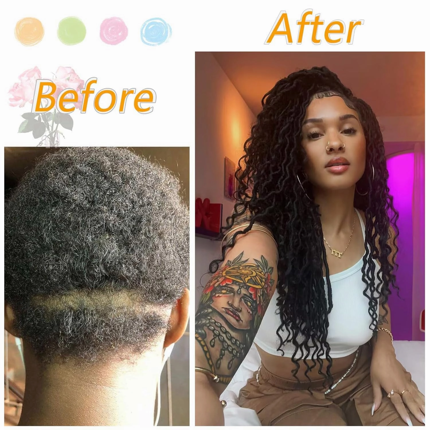 Col Bling 12 Inch 8 Packs Goddess Locs Crochet Hair Faux Locs Crochet Hair for Women Pre Looped River Locs Hair with Curly Ends Synthetic (12 Inch 8 Packs, #1B)