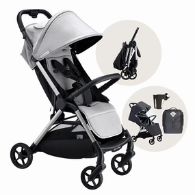 Colugo The One Stroller - Lightweight Easy Fold Compact Toddler and Baby Stroller for Travel, Large Storage Basket, One Hand Fold, Includes Raincover, Bumper Bar, Cupholder (Cool Grey)