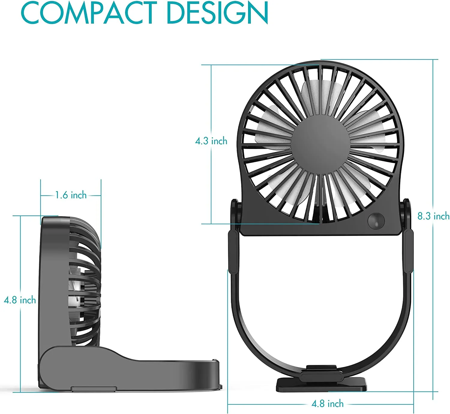 COMLIFE USB Desk Fan, USB Powered Personal Fan - Small, Mini Table Fan for Home Office Travel More, Powerful and Quiet Operation