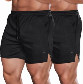 COOFANDY Men's 2 Pack Gym Workout Shorts Quick Dry Athletic Shorts 5 Inch Lightweight Sports Running Shorts with Pockets